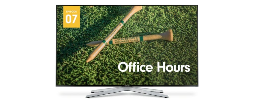 A TV showing Office Hours, Episode 7