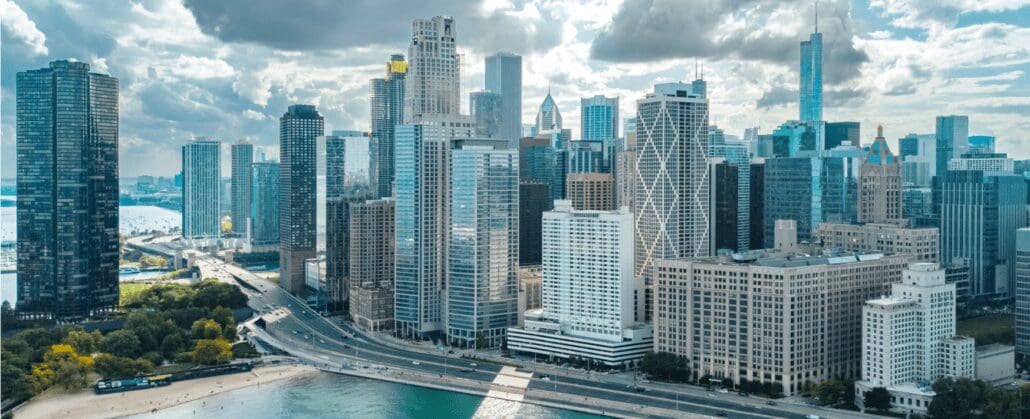 Skyline shot of Chicago, Illinois.