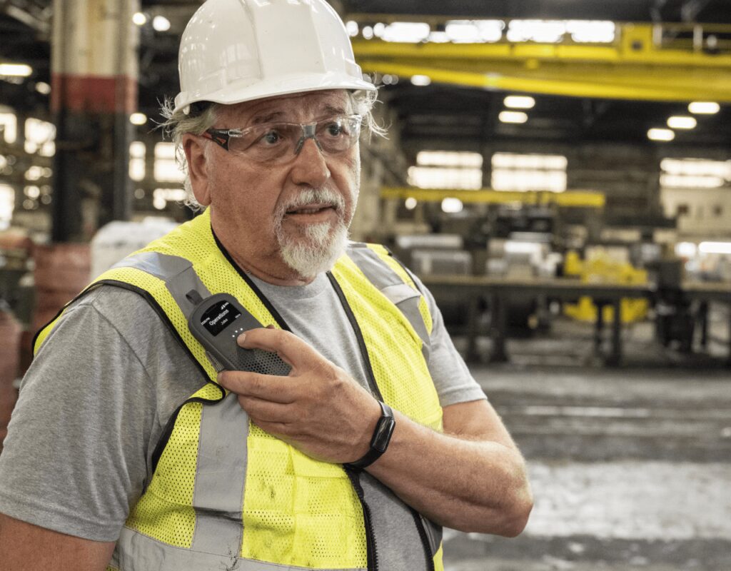 A Manufacturing worker using RelayX