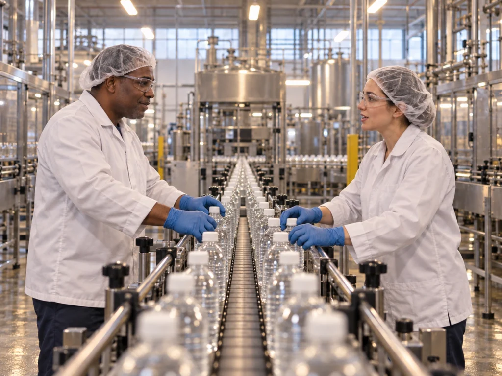 Plant manager walking through a food manufacturing facility